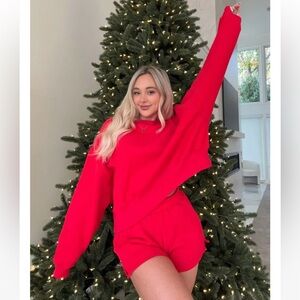 TCEC Red Sweatshirt & Shorts Set